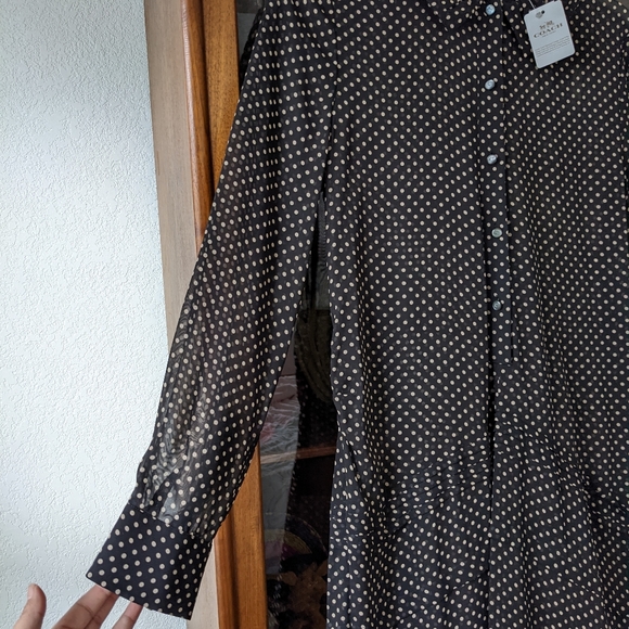 New! Coach Dot Georgette Pleated dress - Picture 7 of 11